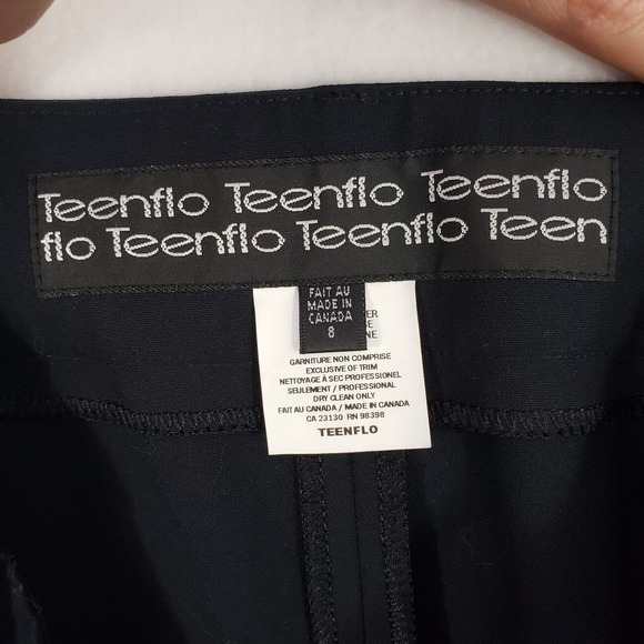 Teenflo Black Dress Pants Womens Size 8 Straight Leg Stretch Office Career New - Picture 3 of 8